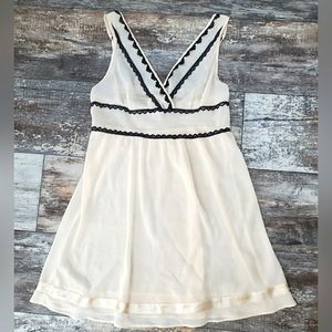 Victoria Secret Empire Slip Dress Small Fairy Cream Black Trim Baby Doll Fairy